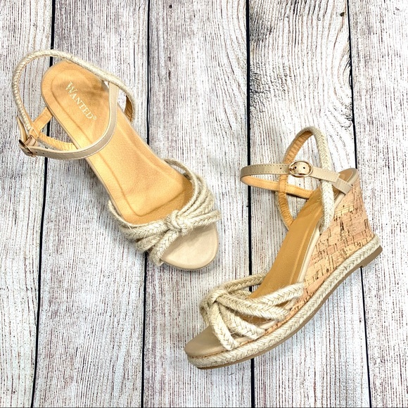 Wanted Shoes - Wanted Braided Twine & Leather Sandal Wedges
